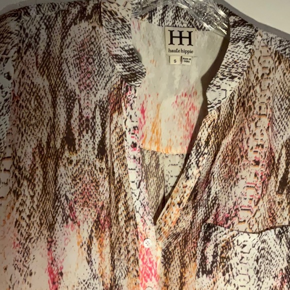 Haute hippie silk vneck blouse - Picture 4 of 10